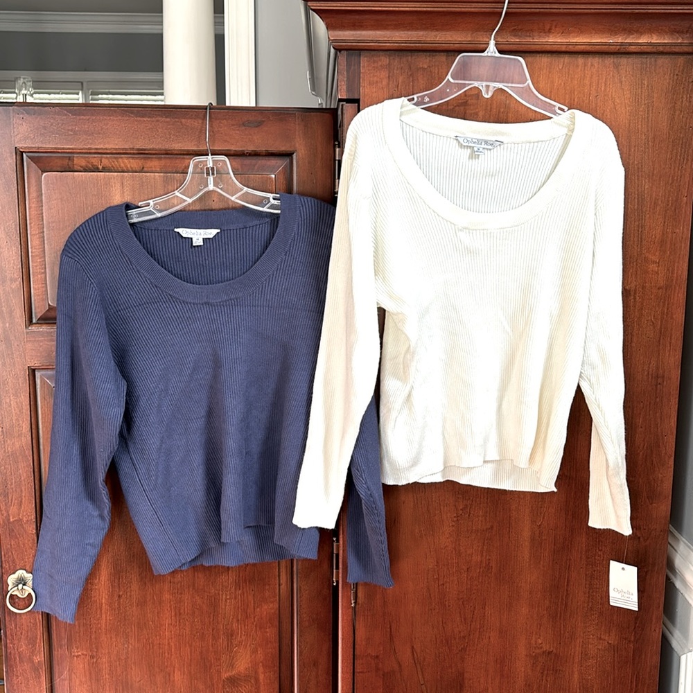 Bundle of 2 Ophelia Roe Ribbed Scoop Neck Sweaters